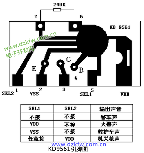 KD9561芯片管脚接线图