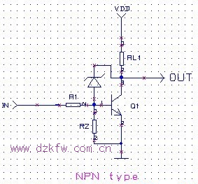 消特基二极管钳位NPN型三极管开关电路图
